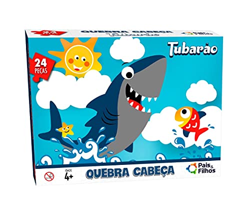 Pais & Filhos Quebra - Cabeça Tubarão - 24 Pçs, Sortidas