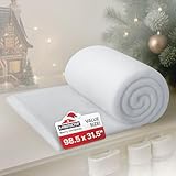 X-Protector Snow Blanket 98.5'x31.5' - Artificial Christmas Village Snow Sheet for Decorating - Large White Fake Snow Roll - Fabric Faux Snow Table Runner Mat for Christmas Decorations!