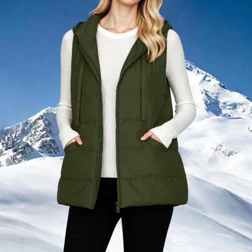 Puffer Vest Women Hooded Lightweight Sleeveless Quilted Jackets Fall Winter - image 2
