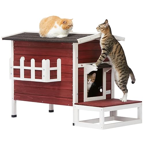 Petsfit Large Outdoor Cat House with Stair