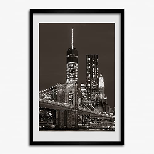 Cadre en bois décoratif 50x70 cm Tulup Manhattan peinture moderne aux finitions soignées