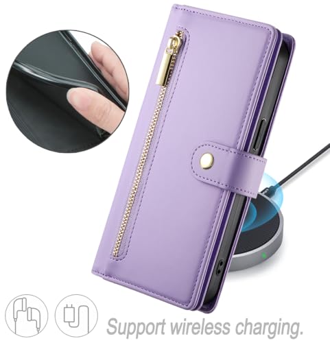 Étui portefeuille pour Oppo Reno14 Pro résout le manque de place avec ses 9 fentes et son zip - 4