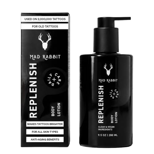 Mad Rabbit Replenish Tattoo Body Lotion, Fragrance-Free, 9.5 oz