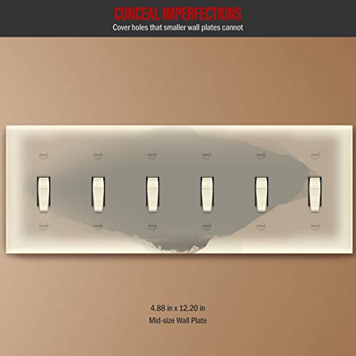ENERLITES Six Gang Light Switch Wall Plate, Toggle Switch Plate, Glossy, 6-Gang Mid-Size 4.88" x 12.22", Unbreakable Polycarbonate Thermoplastic, 8816M-LA, Light Almond by ENERLITES - Image 2