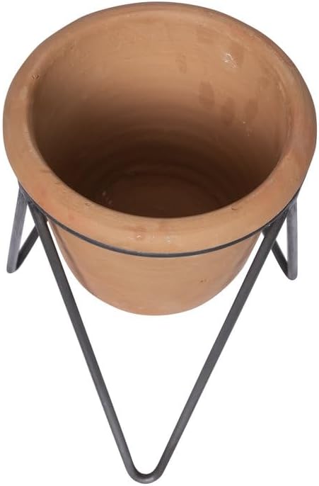 Creative Co-Op Terracotta Pot with Metal Stand