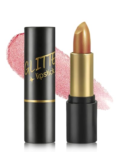 Rossetto glitterato, oro metallizzato Diamond Glossy, fard a Levre Sans trasferito, texture cremosa, idratante a lunga durata, vegano, lucidalabbra per donne Halloween Make up 04