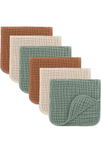 Minuche 6'lı Müslin Bebek Ağız Mendili 25X50 cm - 4 Katlı Ultra Yumuşak%100 Pamuk Müslin Bez