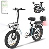 Gyrocopters iCaddy Electric Bike for Adults | Bike with Trunk, Basket, ANTI-THEFT GPS TRACKER | Speed upto 40 Km/h Range upto 125 Km | Peak 650W Brushless Motor 20*3 Inch Fat Tire | UL2849 Safe Ebike