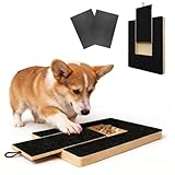 Dog Nail Scratch Board File, Wooden Dog Scratch Board for Nails, Adjustable Dogs Nail Scratchs Boards with Treat Box & 2 Sandpaper, Puppy Dogs Nails Scratchboard File Grinding Pad Claw Grinder Tool
