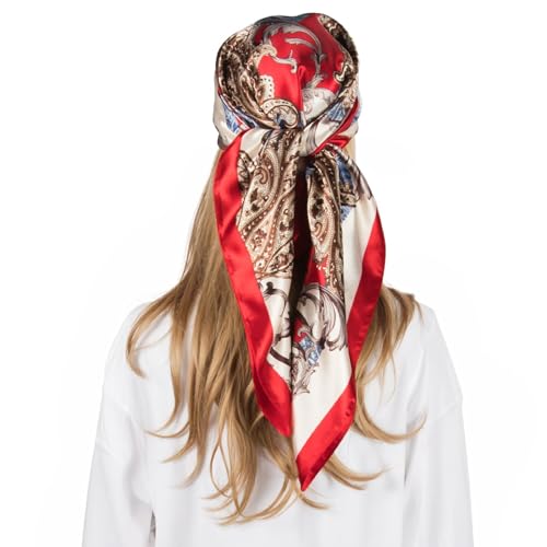 RUI VTRON Women Head Scarf Like Silk Scarf Hair Scarf for sleeping Hair Wrapping 35 Inches Square Scarves C033