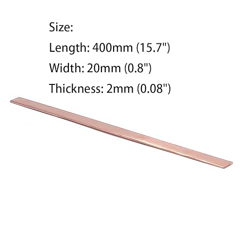 Miniatura 24 de 2 barras planas de cobre C110, 1/8 pulgadas de grosor x 0.8 pulgadas de ancho x 15.7 pulgadas de largo, 0.118 in x 0.787 in x 15.748 in adecuadas