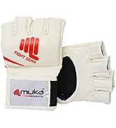 Muka Sports MMA Gloves Men - Open Palm Punching Bag Gloves – Synthetic Leather Martial Arts Boxin...