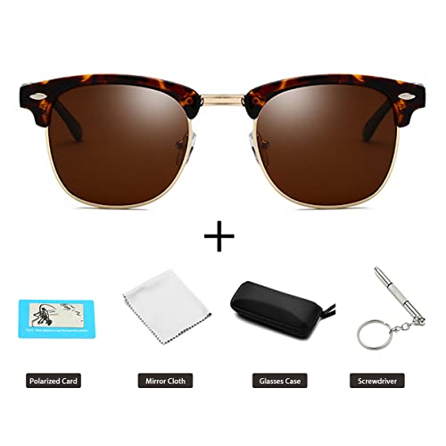 Sunglasses Women and Men Polarized UV400 Protective Universal Outdoor with Case (Leopard) steampunk buy now online