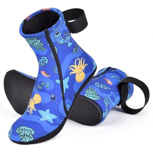 Pesoncarl Dive Socks, Thermal Insulated Kids Neoprene Socks, Anti-Slip Anti-Scratch Water Sand for Diving, Snorkeling, Surfing, Water Sports, Diving