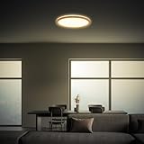 BRILONER - LED Ceiling lamp with indirect Light, Flat, Warm White Light, LED lamp, LED Ceiling Light, Living Room lamp, LED Panel, Kitchen lamp, Bedroom lamp, 29x3 cm, Wooden Frame - Image 4