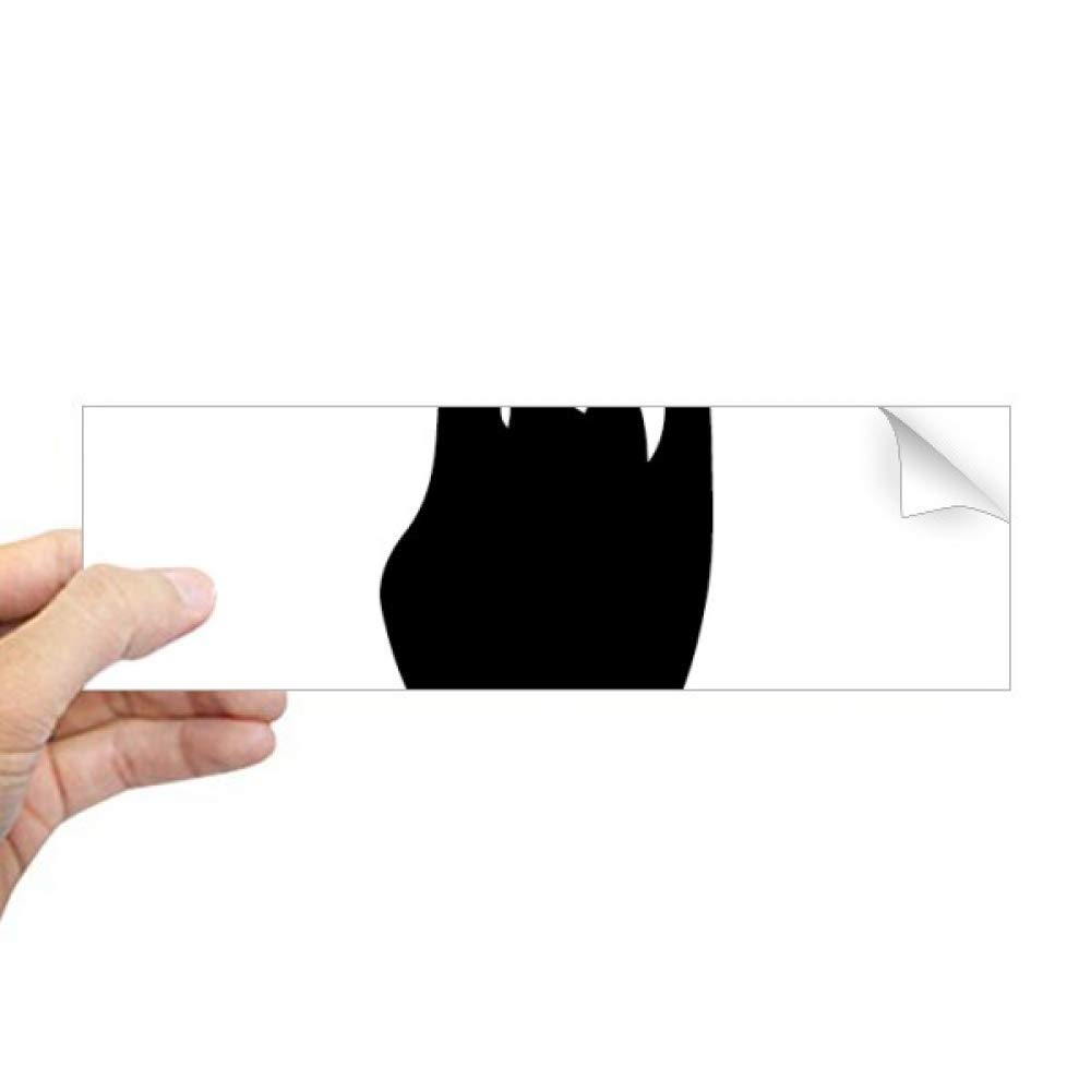 Sticker rectangulaire noir avec silhouette de geste pour la decoration de fenetre