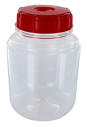 Fermonster 1G Wine Mouth Plastic Carboy With #10 Drilled Bung And 3-Piece Airlock, Multicolor #TOP1