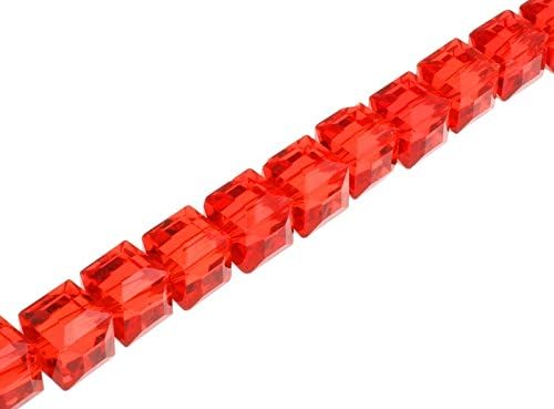 Bohemian Crystal Beads, 4 mm and 6 mm Set, Cube Faceted Czech Beads, Glass Cut Beads, Spacer Beads, Glass Beads - Image 5