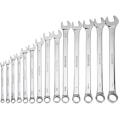 Klutch Extra-Long Sae Combination Wrench Set - 14-Pc. #TOP2