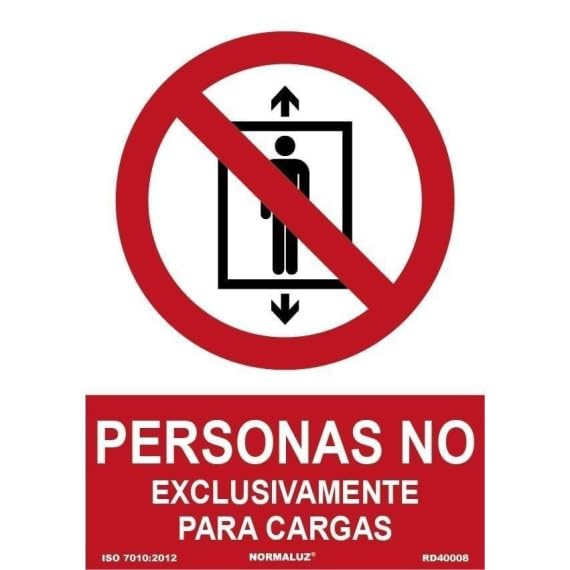 PERSONAS NO, Exclusivamente para cargas, señal de prohibición SEKURECO