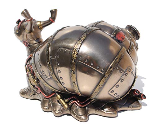 Veronese Design 4.5" Tall Steampunk Giant Land Snail Hidden Trinket Box Cold Cast Resin Antique Bronze Finish #TOP7