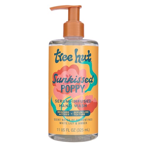 Tree Hut Sunkissed Poppy Serum Infused Hand Wash, Nourish & Hydrate Hands with Strengthening Skin Care, Long Lasting Scent, Cleanse & Lock in Moisture, 11 fl oz.