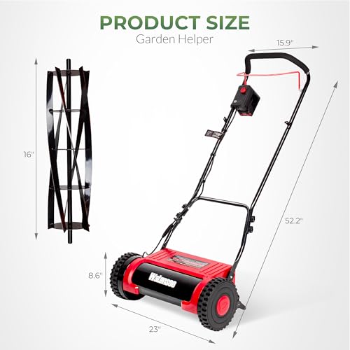 Walensee 16" Cordless Electric Reel Lawn Mower, Battery Powered Push Mower with 2×36Wh Batteries, 380W Motor 22500RPM, Precision Reel Lawn Mower for Small Yard, Garden & Golf Green