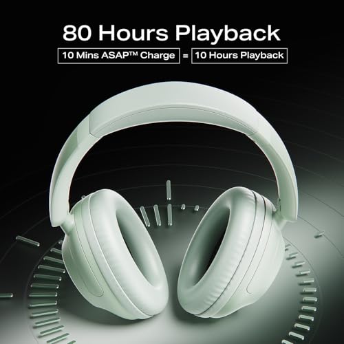Rockerz 650 Pro, Touch/Swipe Controls, Dolby Audio, 80Hrs Battery, 2Mics ENx, Fast Charge, App Support, Dual Pair, Bluetooth Over Ear Headphones with Mic (Sage Green) — photo 8