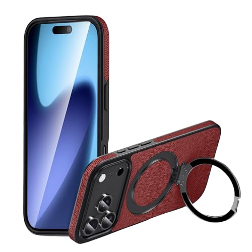 Coque en cuir véritable pour iPhone 17 Pro Max avec béquille intégrée