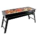 Portable Barbecue Charcoal Grill Stainless Steel Charcoal Grill Folding Grill Smoker BBQ for Outdoor Cooking Camping Picnic Large 23.62" X8.66" X12.4"