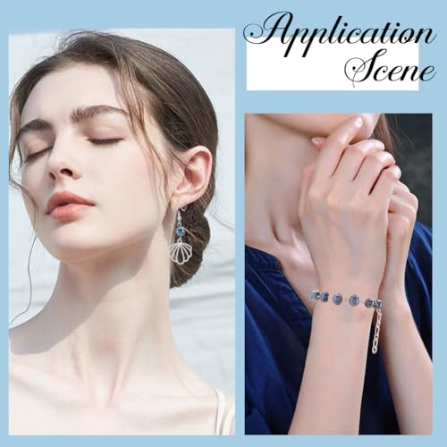 Connecteur de perles d'eau douce bleues pour création bijoux de luxe