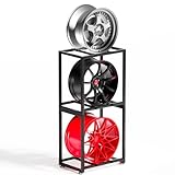 ztysn 2pcs Tire Rack for Garage Holder, Tire Storage Rack Up to 220lbs for Heavy Duty Steel Wheel Adjustable Modular Organizer Storage Metal Rack