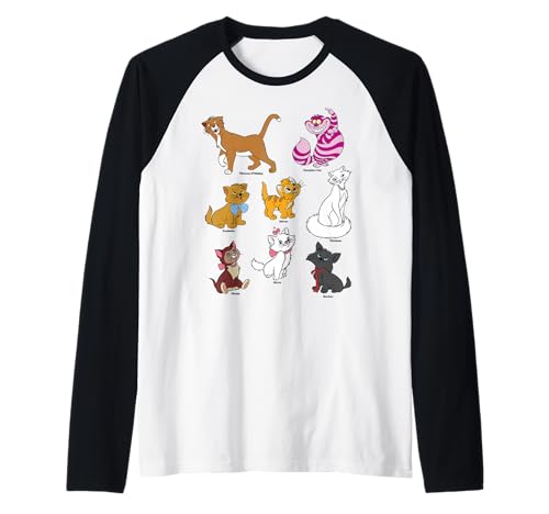Mickey And Friends Cats Portraits T-shirt Raglan Disney pour fan de chats
