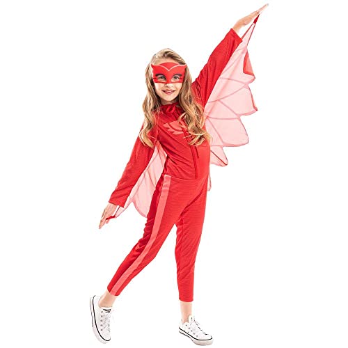 Fantasia PJ Masks Corujita Amaya Infantil Longa Com Máscara e Asa Disney P 2-4