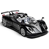 FLYKIRIN 1/32 Scale Pagani Zonda HP Diecast Toy Cars - Pull Back Car Models with Light & Sound, Birthday Gifts for Boys, Perfect Vehicle Presents for Kids & Boyfriends on Christmas (Black)