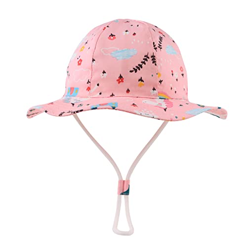 Peecabe Baby Sun Hat Girls Toddler Hat Adjustable Kids Bucket Hat Summer Baby Boy Sun Protection Hats (Pink Rainbow, 2-8 Years) #TOP3