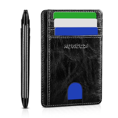 RUNBOX Slim RFID Blocking Front Pocket Leather Wallet Gift Box