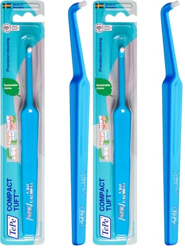 TEPE Spezialbürste Compact Tuft, Blisterverpackung, farblich sortiert (Packung mit 2)