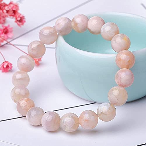 Blandinelove Beads Bracelet, Natural 10 Mm Cherry Blossom Agate Beaded Bracelets For Women Handmade Stretch Beaded Bracelet Gemstone For Men Women Girls, Yoga Healing Stress Relief Bangle With Gift Box And Bag #TOP4