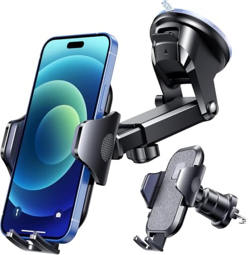 welvath Handyhalterung Auto,Handyhalter für Autos Armaturenbrett & Windschutzscheibe, 360° Drehbar KFZ Handy Halterung für iPhone Galaxy Xiaomi Alle Smartphones
