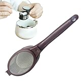 Coffee Strainer Spoon, Tea Filter Infuser, Fine Mesh Separator Spoon with Ergonomic Handle, Reusable Stainless Steel Mesh for Brewing, Juicing, Home, Travel, Kitchen Use, 13.5x4x2.5cm