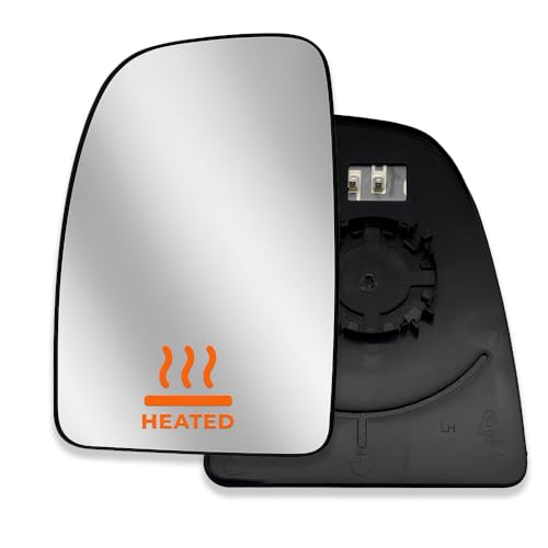 Image of Left Upper Heated Wing Mirror Glass Passenger Side for Fiat Ducato Peugeot Boxer Citroen Relay 2006 Onwards | Replacement OEM 8151LJ, 71748246 – With Back Plate (Left Upper Heated)
