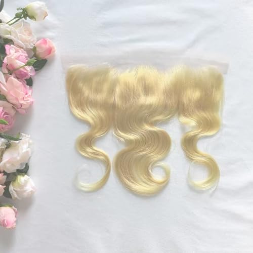 Frontal de encaje 13x4 rubio 613 en cabello natural brasileño ondulado de 20 pulgadas de largo