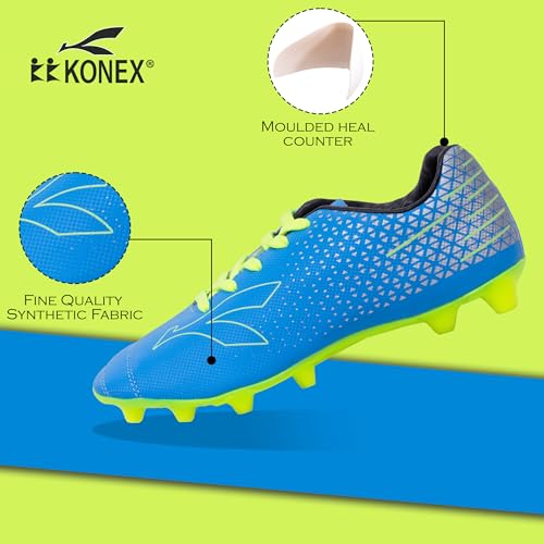 Image of KONEX Storm Studded Football Shoes for Boys | Waterproof Inner Lining with Lightweight Sole & Snug Fit Technology