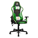 DRIFT GAMING Betis Edition – Silla Gaming Oficial Real Betis Balompié, Estructura Metal, Reposabrazos 2D Acolchados, Pistón Gas Clase 4, Cojines Lumbar y Cervical, Verde/Blanco