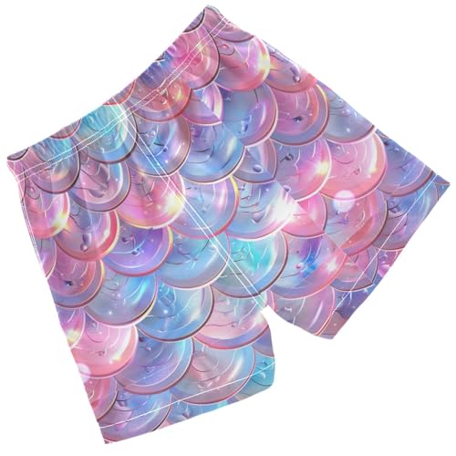 Pigsaly Boys Swim Trunks Pink Mermaid Scales Sparkling Princess Boys Board Shorts Swimsuit Swimwear Summer Bathing Suit 4T2
