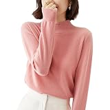 [SHANLIANG] ニット トップス レディース 長袖 セーター 秋冬 ニュールック 4サイズ展開 ハイネック カシミヤタッチ 重ねる着便利 着回しやすい 着痩せ 小顔 高伸縮 カットソー ニットソー インナー カジュアル シンプル 春 可愛い おしゃれ (JP, アルファベット, XL, ピンク)