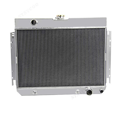 STAYCOO 4 Row All Aluminum Radiator +2X12\" Fan +Shroud+Relay Kit for 1963-1968 Chevy Bel Air/Impala/Chevelle/Biscayne/Caprice &Multiple Cars