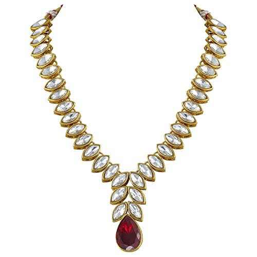 Image of Peora Traditional Crystal Necklace & Jewellery Set Gift for Women