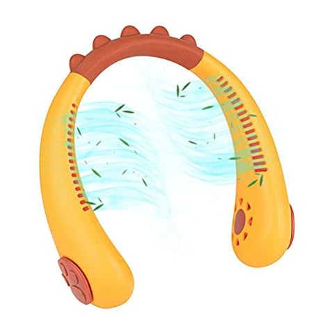 taianle Portable Neck Fan for Kids Cartoon Hanging Fan Mini USB Rechargeable Electric Necklace Fan Hands Free Cover